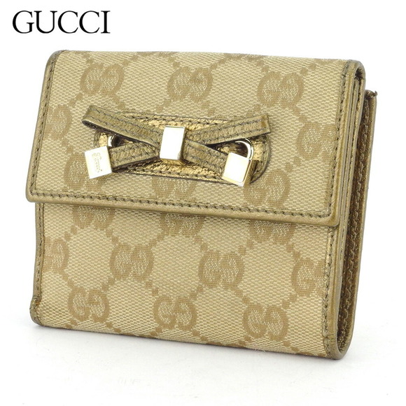 Gucci Leather Beige GG Bifold Accessory Wallet - Picture 1 of 6